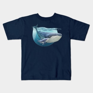 Humpback Whale Swimming with Baby Whale Kids T-Shirt